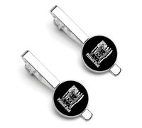 U.S. Flag Pit-bull Dad Casual Tie Clips for Men 1 Pair Classic Tie Bars Suit Jewelry Gift for Father Husband Boyfriend 5.5x2.2cm