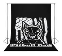 U.S. Flag Pit-bull Dad Photo Studio Backgrounds Black Photography Backdrop for Portrait Video Shooting Live 56"x118"