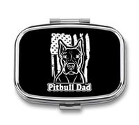 U.S. Flag Pit-Bull Dad Small Pill Organizer with 2 Compartments