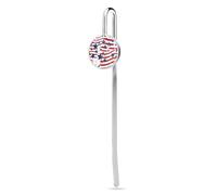 U.S. Flag Stars and Red Stripes Personalized Metal Hook Cute Bookmarks Page Markers for Book Lovers Men Women 1"/1.2"