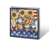 U.S. Flag Sunflower Gnome Custom Lapel Pins Square Brooch Tie Suit Dress Accessories for Men Women Wedding Birthday