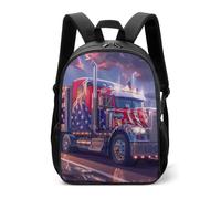 U.S. Flag Truck Ea-gle Casual Daypack Daily Backpacks Travel Shoulder Bag with Adjustable Straps for Women Men