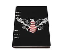 U.S. Flag with Bald Ea-gles Refillable Notebook for Work Study