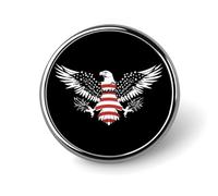 U.S. Flag with Bald Ea-gles Round Brooch Pin Lapel Pins Tie Suit Dress Accessories for Men Women Wedding Birthday
