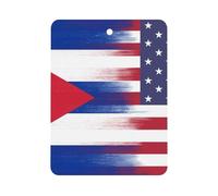 U.S. Flag with Cuba Flag 1 PCS Car Air Freshener Hanging Aromatherapy Tablets Automotive Ornament for Auto Room Bathroom Bedside Square