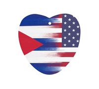 U.S. Flag with Cuba Flag 1 PCS Car Air Freshener Hanging Aromatherapy Tablets Automotive Ornament for Auto Room Bathroom Bedside Love form