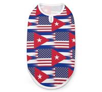 U.S. Flag with Cuba Flag Dog Shirt for Dogs & Cats Soft Breathable Pet Vest T Shirt Lightweight Dog Tank Top 2XL