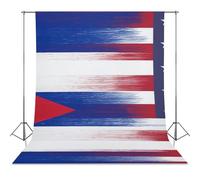 U.S. Flag with Cuba Flag Photo Backdrop Polyethylene Studio Background for Photography Video Broadcast Photoshoot