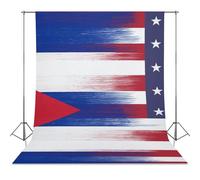 U.S. Flag with Cuba Flag Photo Backdrop Polyethylene Studio Background for Photography Video Broadcast Photoshoot