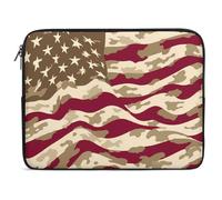 U.S Flag with Desert Camouflage Laptop Case Sleeve Bag 15inch Durable Shockproof Protective Computer Carrying Cover Briefcase