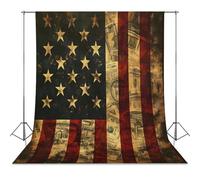 U.S. Flag with Dollar Signs Personalised Backdrop Background Foldable Photography Cloth Funny Photo Tabletop Backdrops
