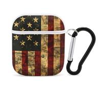 U.S. Flag with Dollar Signs Stylish Bluetooth Earphone Protective Case Compatible with Airpods 1/2 LED Visible