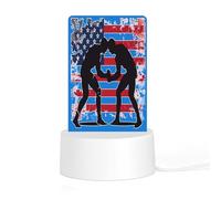 U.s Flag Wrestling Acrylic Night Light Personalised Nightlight Bedside Lamp for Friends Ladies