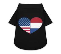 U.S. France Flag Cute Pet T-Shirts Dog Shirt Clothes Funny Beach Pullover Cat Sweatshirt For Small Pets S