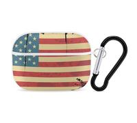 U.S. Grunge Flag Cute Earbuds Case Compatible with Airpods Pro Wireless Headphones Cover with Carabiner