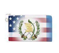 U.S. Guatemala Flag Custom Canvas Coin Purse Change Wallet Bag Small Makeup Bags for Men Women 7.5 X 4.6 Inch