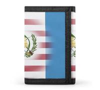 U.S. Guatemala Flag Trifold Men's Wallets with 8 Card Slots & Key Hook Slim Travel Purse Money Clip