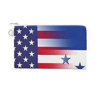 U.S. Honduras Flag Custom Canvas Coin Purse Change Wallet Bag Small Makeup Bags for Men Women 7.5 X 4.6 Inch