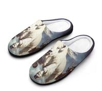 U.S. Indian And Buffalo Men's Cotton House Slippers | Memory Foam Slippers Closed Toe Slip On Home Shoes for Indoor Outdoor