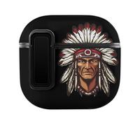 U.S. Indian Chief Headphone & Earphone Cases Compatible with Airpod 4 Scratch-Resistant PC Protective Cover with Secure Buckle