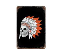 U.S. Indian Eagle Chief Skull Vintage Iron Signs Wall Hanging Art Metal Posters Decor for Home Bar Coffee Club 11.8"x7.9"