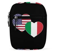 U.S. Italian Flag Unisex Multi Purpose Mini Crossbody Bag Waterproof Small Shoulder Purse for Work Travel Shopping
