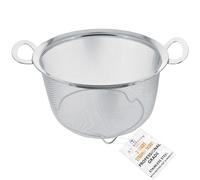 U.S. Kitchen Supply 3 Quart Stainless Steel Mesh Net Strainer Basket with a Wide Rim, Resting Feet and Handles - Colander to Strain, Rinse, Fry, Steam or Cook Vegetables & Pasta