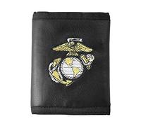 U.S. Marine Corps Logo Direct Embroidered on Ultra Leather Fabric Tri Fold Wallet