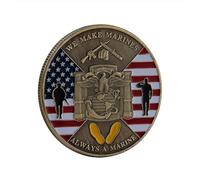 U.S. Marines Commemorative Coin - Always a Marine Iron Challenge Coin with Eagle Emblem, Patriotic Flag Design, and Military Tribute - Collectible Army Coin