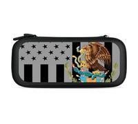 U.S. Mexico Flag Compatible with Switch Carrying Case Waterproof Protective Travel Bag with 15 Game Card Slots