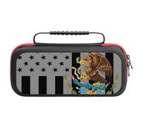 U.S. Mexico Flag Compatible with Switch Carrying Case Waterproof Protective Travel Bag with 20 Game Card Slots