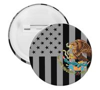 U.S. Mexico Flag Novelty Buttons & Pins Lightweight Tinplate Lapel Badges Brooches Jewelry Gifts