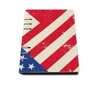 U.S. Mexico Flag Printed A5 Notebook Binder Refillable Notebook 6 Metal PU Leather Ring Planner Daily Work