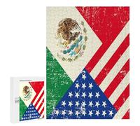 U.S. Mexico Flag Wooden Jigsaw Puzzles for Adults Vertical Challenge Intelligent Picture Puzzle Games Gift for Family
