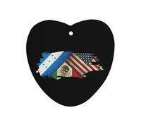U.S. Mexico Honduras Flag Car Aromatherapy Tablets Air Freshener Hanging Scented Cards for Rooms Bathrooms Wardrobe Love form