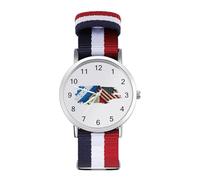 U.S. Mexico Honduras Flag Wrist Watches with Scale for Men Women Casual Braided Strap Easy Reader for Work Workout