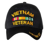 U.S. Military Cap Hat Vietnam Veteran Cap Army Marine Navy AIR Force - Black - One Size