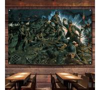 U.S. military in the Pacific theater Tapestry Wall Art Flag World War II Military Historical Posters and Prints Banner Wall Chart Canvas Painting Room, Office, Home Decoration,38X57 inches