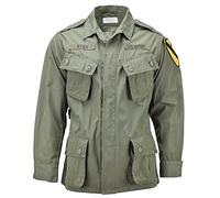 U.S. Military style Jacket Miltec Olive Drab M64 Vietnam jungle uniform lightweight military BDU, Green, XXL