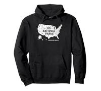 U.S. National Parks Map Retro Adventure Awaits Pullover Hoodie