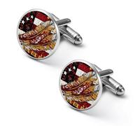 U.S. Native Flag Native Tribe Feather Elegant Men’s Cufflinks Lightweight Alloy Cuff Links Clothing Accessories for Shirts Formal 1.7cm