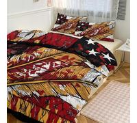 U.S. Native Flag Native Tribe Plumage 3 Piece Sheet & Pillowcase Sets 90"x90"