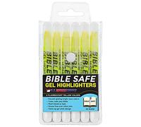 U.S. Office Supply 6 Pack of Yellow Bible Safe Gel Highlighters - Bright Neon Fluorescent Yellow Color Markers, Highlight On Any Paper - Won't Bleed, Fade or Smear - Twist-Up Design, Study Guide