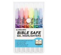 U.S. Office Supply Bible Safe Gel Highlighters - 6 Bright Neon Highlight Colors - Won't Bleed, Fade or Smear - Study Guide by US Office Supply