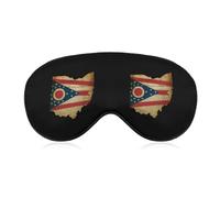 U.S. Ohio State Map Flag Lightweight Sleep Masks Funny Blocking Eye Mask for Sleeping with Adjustable Strap