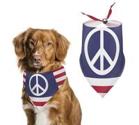 U.S. Peace Flag Dog Bandana Puppy Cat Scarfs Bibs Washable Triangle Kerchief Pet Gifts