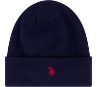 U.S. POLO ASSN. Concept One Unisex's Beanie Hat, Knit Winter Cap with Black Sherpa Lining, Navy, One Size