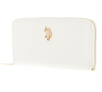 U.S. POLO ASSN. Jones Women's Wallet Large Zip Around Red Biscuit Beige Black White Sky Sky Blue Navy (White), Cream White, grande, Casual