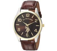 Accutime U.S. Polo Assn. Men Analog Quartz Watch with Faux Leather Strap USC50225
