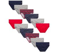 U.S. Polo Assn. Men?s Underwear ? Low Rise Briefs with Contour Pouch (12 Pack), Size Small, Grey/Blue/Red Stripe